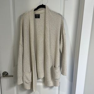 Cream Abercrombie sweater jacket